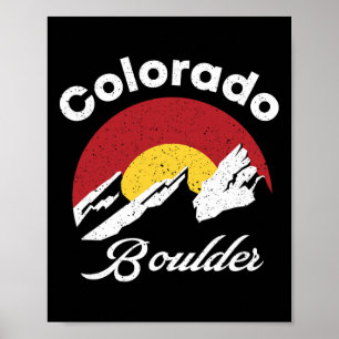 Poster Boulder Flatirons Colorado Bandeira Escalada Cicli