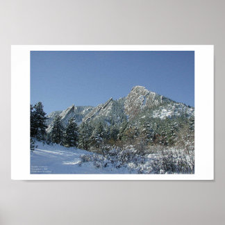 Poster Boulder Flatirons na neve