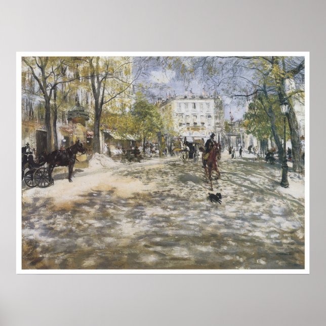 Poster Boulevard em Paris, 1888 Jean-Francois Raffaelli (Frente)
