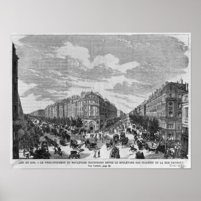 Póster Boulevard Haussmann estendeu entre (Frente)