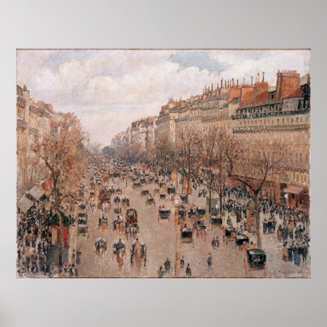 Póster Boulevard Monmartre em Paris por Camille Pissarro (Frente)