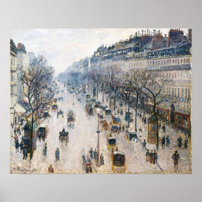 Poster Boulevard Montmartre 1897, por Camille Pissarro (Frente)
