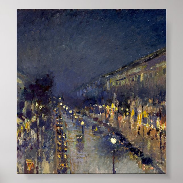 Poster Boulevard Montmartre à noite (Frente)