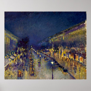 Poster Boulevard Montmartre à noite