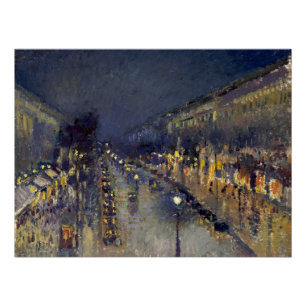 Póster Boulevard Montmartre na Night Pissarro