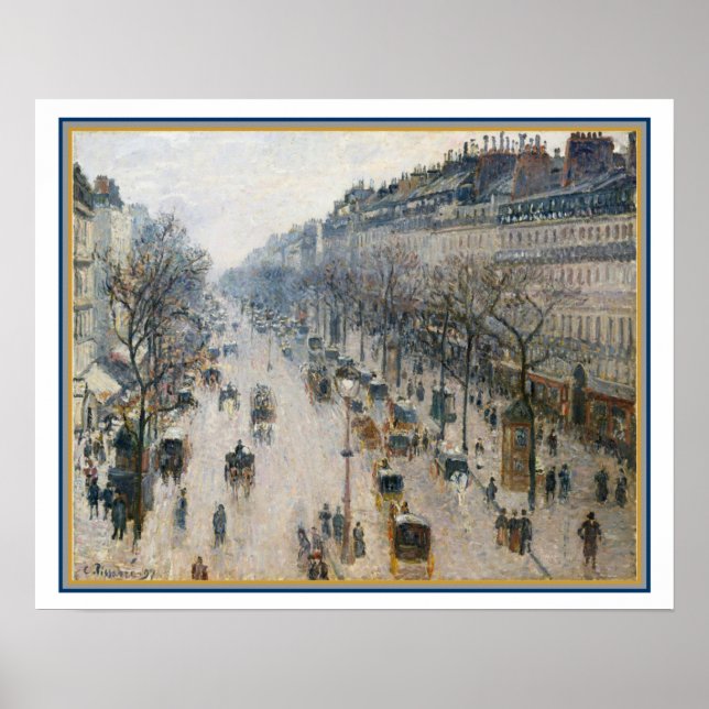 Póster "Boulevard Montmartre", por Camille Pissarro (Frente)