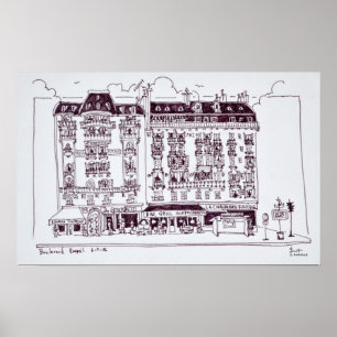 Poster Boulevard Raspail, Paris, França