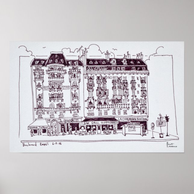 Poster Boulevard Raspail, Paris, França (Frente)