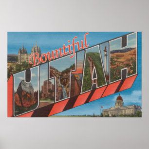 Poster Bountiful, Utah - Large Letter Scenes