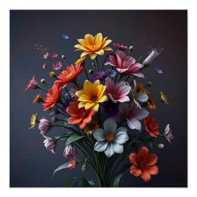 Póster bouquet of colorful flowers (Frente)