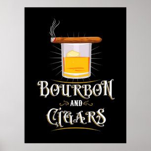 Poster Bourbon e charutos