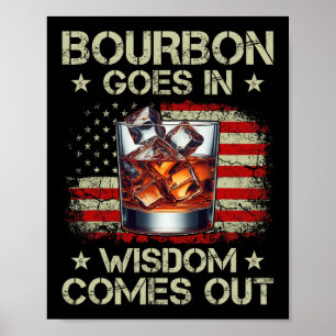 Poster Bourbon Entra Sabedoria Sai Whiskey Bandeira Dos E
