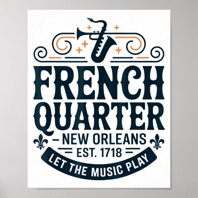 Poster Bourbon Street French Quarter New Orleans Mardi Gr (Frente)
