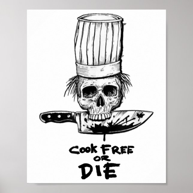 Poster Bourdain Cook Free Ou Morre Engraçado Comida De Ch (Frente)