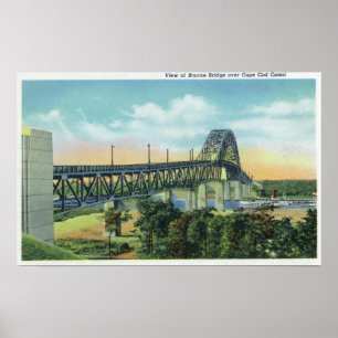 Poster Bourne Bridge over Cape Cod Canal View