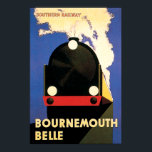 Póster Bournemouth Belle Art Deco<br><div class="desc">Um poster de arte clássico da era. A Bela Bournemouth era gerida pela linha férrea do sul,  a partir de 1931. Uma reprodução restaurada.</div>