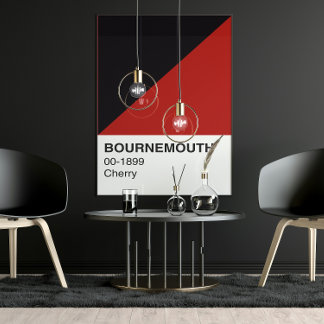 Póster Bournemouth Cherry Red and Black - Largura do Chei