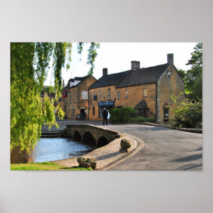 Poster Bourton sobre o Water Cotswolds England UK