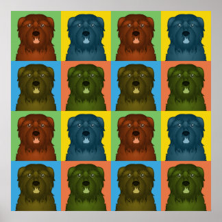 Poster Bouvier des Flandres Dog Cartoon Pop-Art