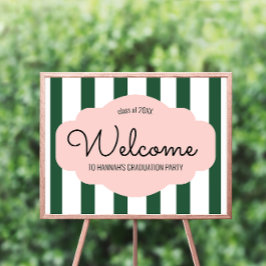 Poster Boverly Colinas Pink & Green Graduation Welcome