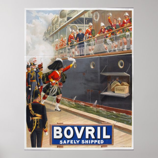Poster Bovril - Enviado com segurança, 1902 (Frente)