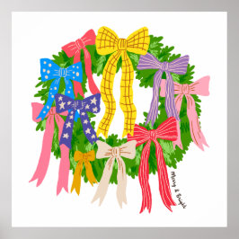 Poster Bow Merry And Bright Christmas 