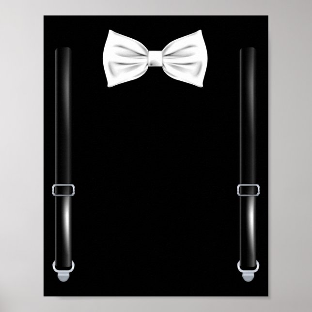 Poster Bow Tie With Suspenders Funny Wedding And Special  (Frente)