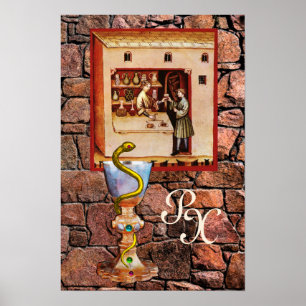 Poster BOWL DE HYGEIA MONOGRAM Medicine, Farmácia