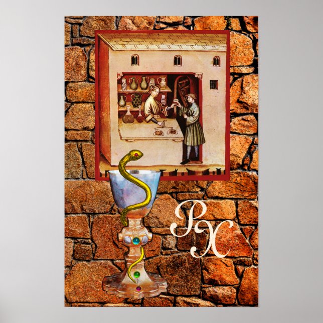 Poster BOWL DE HYGEIA MONOGRAM Medicine, Farmácia (Frente)