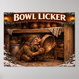 Poster Bowl Licker Icelandic Yule Lad