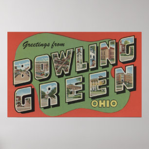 Poster Bowling Green, Ohio - Large Letter Scenes