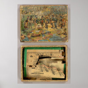 Póster Box Dissected map, Estados Unidos