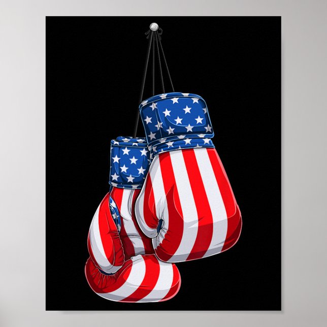 Poster Box Luvas American Flag 4º Do Julho Boxing (Frente)