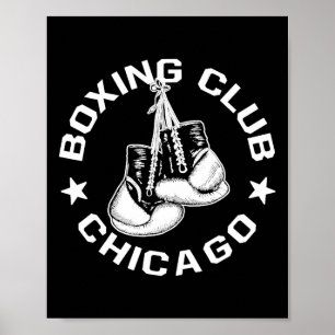 Poster BoxClub Chicago Luva Gráfico Para Um Boxing Lo