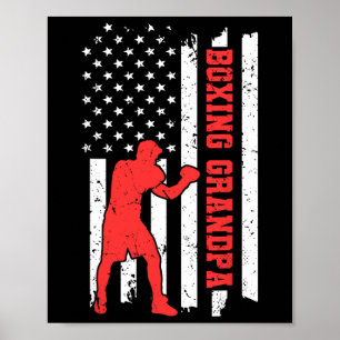 Poster Boxe América Bandeira Boxe Artes Marciais Boxe Gra