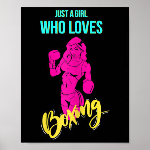 Poster Boxe Feminino Garota Kickboxing Boxeadora