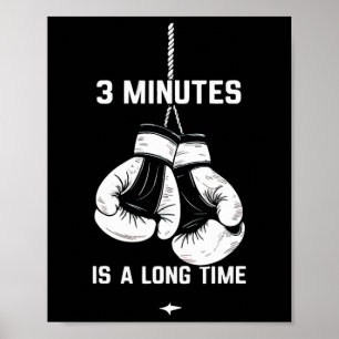 Poster Boxe Kickboxing Boxeador 3 Minutos É Um Longo Temp
