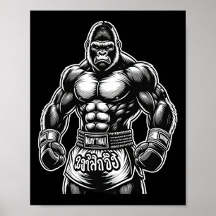 Poster Boxe Tailandesa e Kickboxing - Muay Thai Gorilla