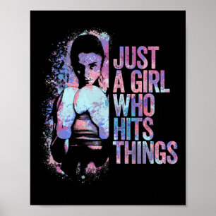 Poster Boxe Tailandesa Engraçada Só Uma Garota Que Bate e