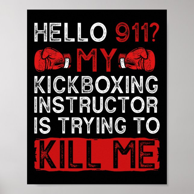 Poster Boxe Tailandesa Engraçado Kickboxer Kickbox  (Frente)