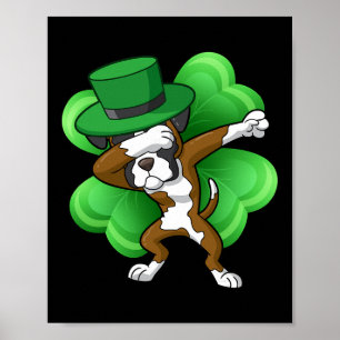 Poster Boxeador Duende Dabbing Irlandês Caixa St Patricks
