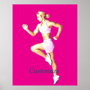 Poster Boxeadora Feminina em Forma Thunder_Cove
