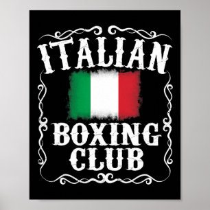 Poster Boxeiro Italiano T Shirt Vintage Boxer Itália Fl