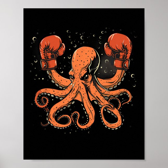 Poster Boxer Boxer Octopus Lover Ocean Sea Creature (Frente)