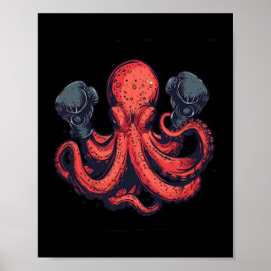 Poster Boxer Boxer Octopus Lover Ocean Sea Creature