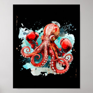 Poster Boxer Boxer Octopus Lover Ocean Sea Creature