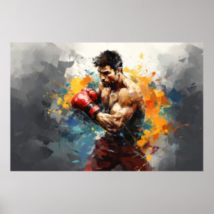 Poster Boxer Boxer Sport Painting Abstrato Art Decor