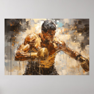 Poster Boxer Boxer Sport Painting Abstrato Art Decor