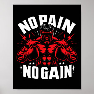 Poster Boxer cita Sem Dor Sem Ganho Sinal Sem Dor Sem Gan