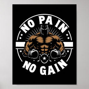 Poster Boxer cita Sem Dor Sem Ganho Sinal Sem Dor Sem Gan